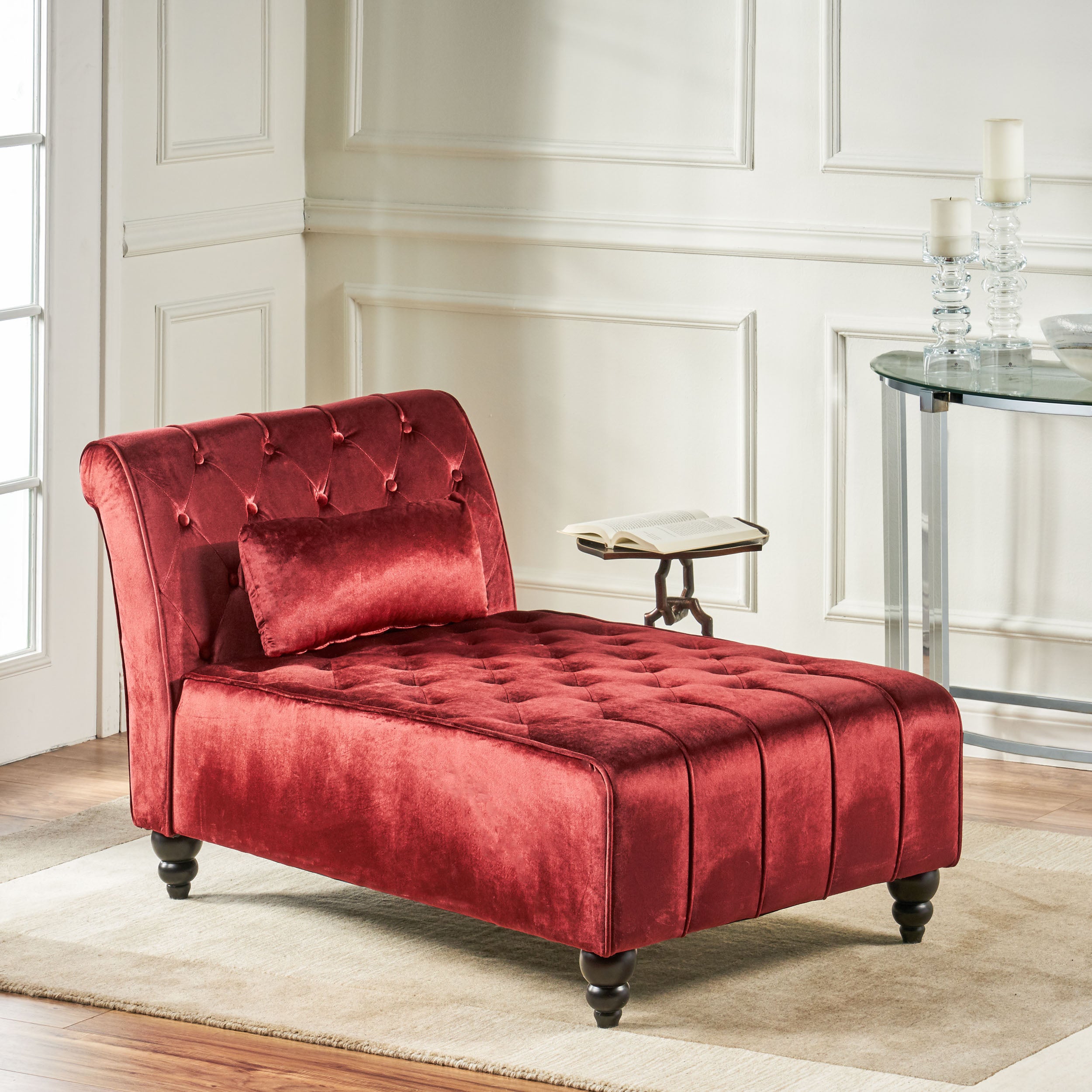 Rafaela Tufted Velvet Chaise Lounge