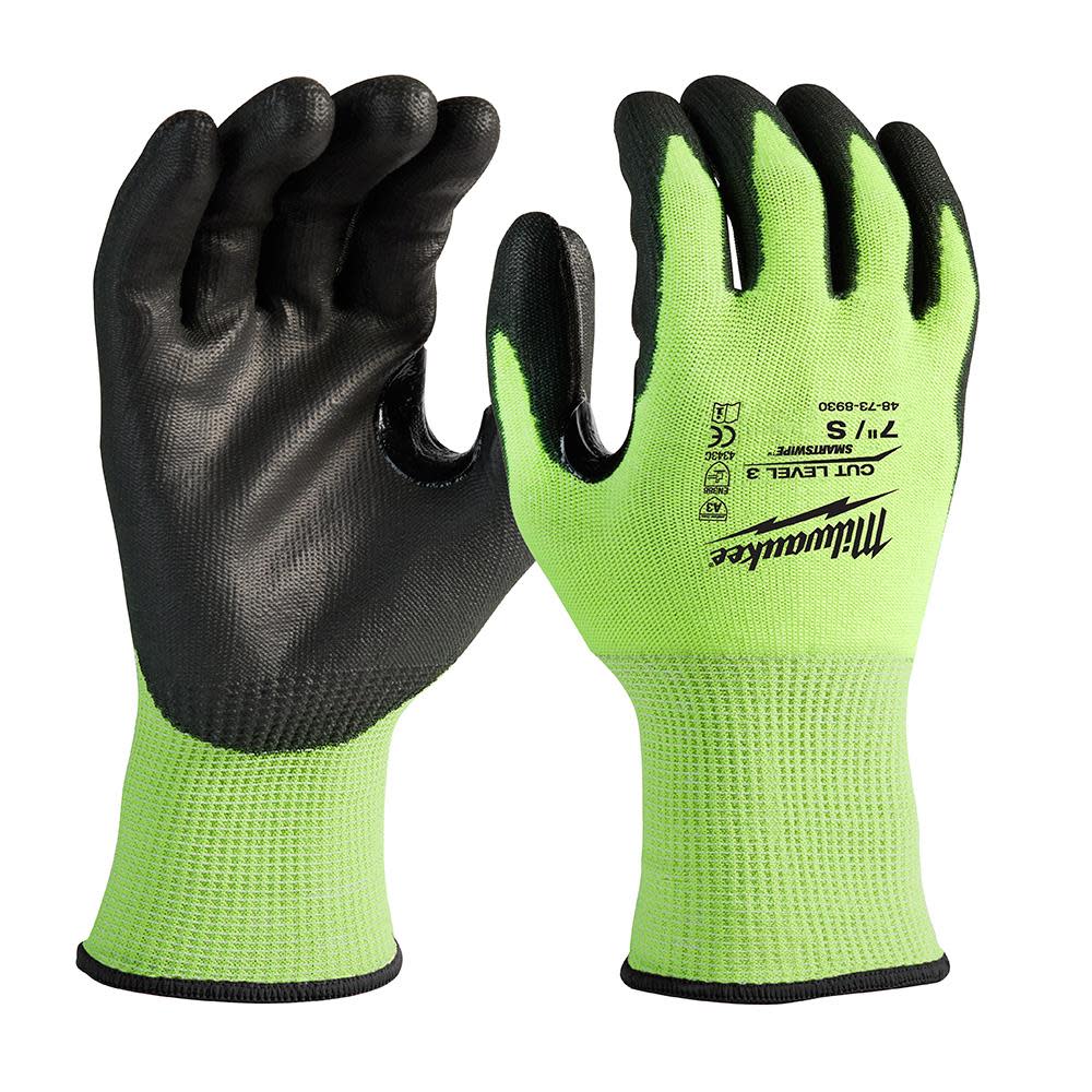 MW Cut Level 3 Gloves Hi Vis Polyurethane Dipped 48-73-8930M910 from MW