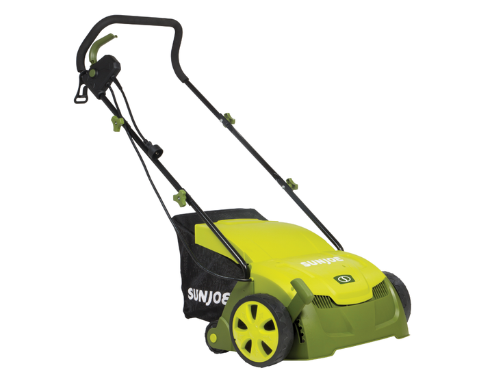 Snow Joe 13- inch 12 Amp Electric Scarifier + Lawn Dethatcher w/ Collection Bag AJ801E