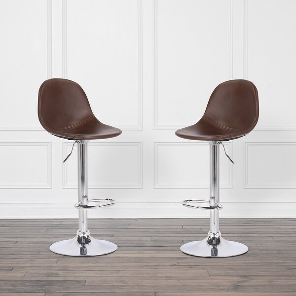 Abbyson Bowen Faux Leather Swivel Counter Stool (Set of 2)