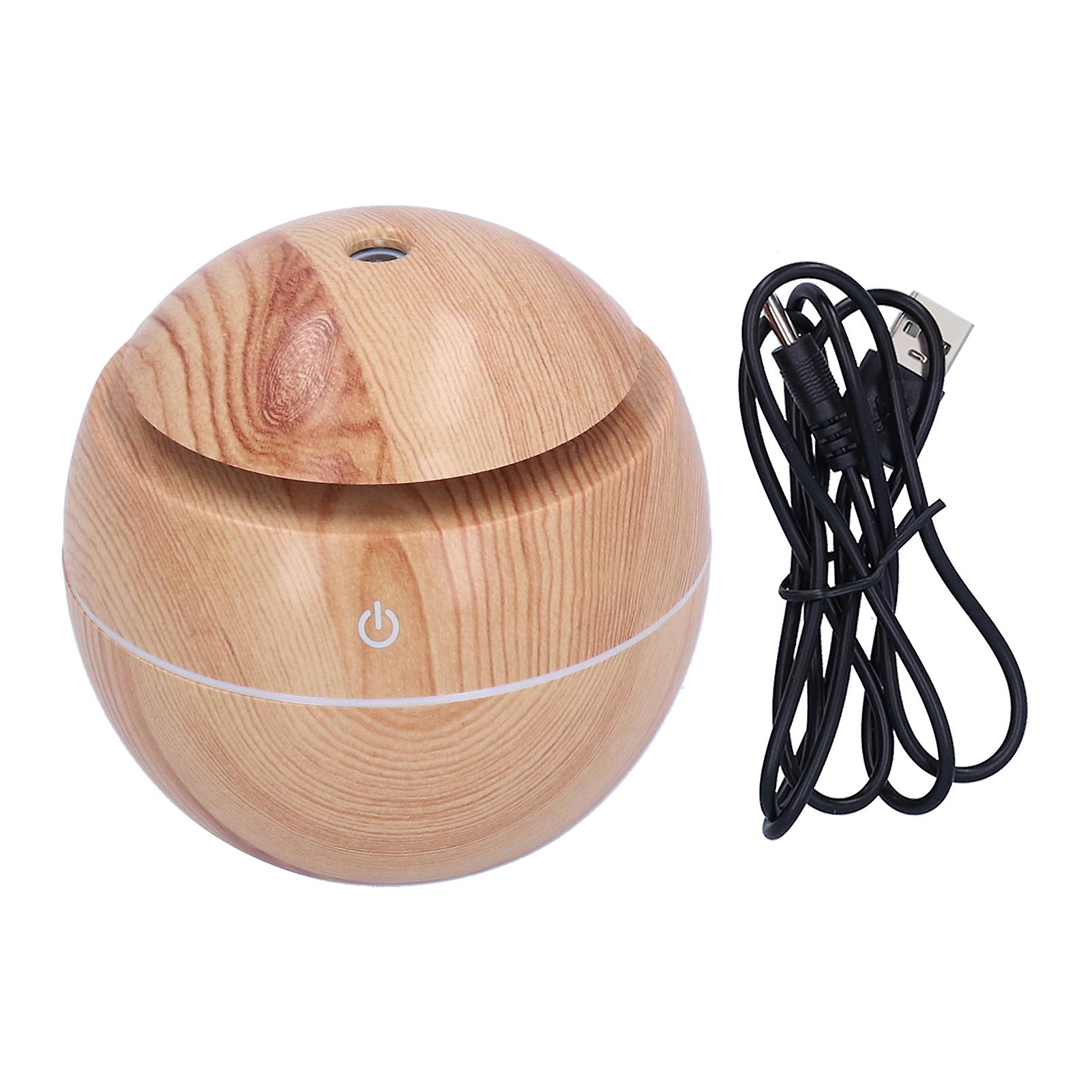 130ml Mini Humidifier MushroomShaped USB Mist Humidifier with Ambient Night Light(Light Wood Grain )