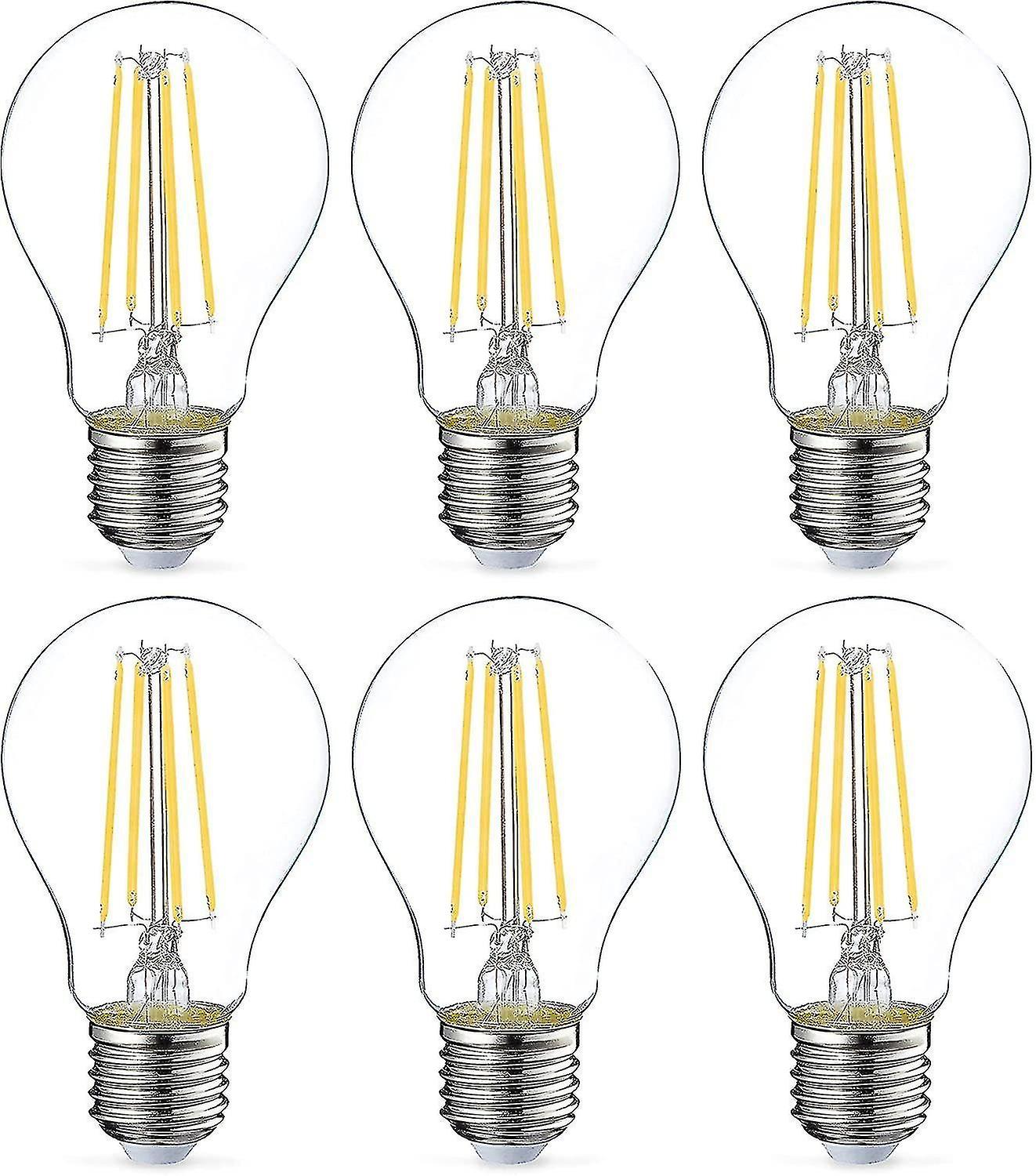 E27 Screw Bulb， 2700k Warm White， 8w， A60， Energy Saving Light Bulbs， Clear ment Bulb， Not-dimma