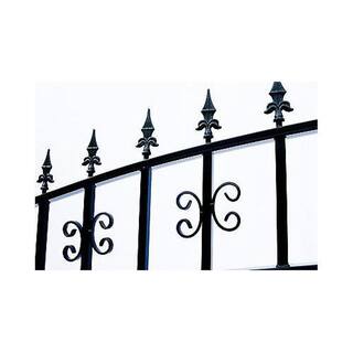 ALEKO Venice Style 16 ft. x 6 ft. Black Steel Dual Driveway Fence Gate DG16VEND-HD