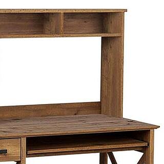 SAINT BIRCH Houston 47.24 in. Rustic Brown Writing Desk with Hutch SBAS1202-2PSV1