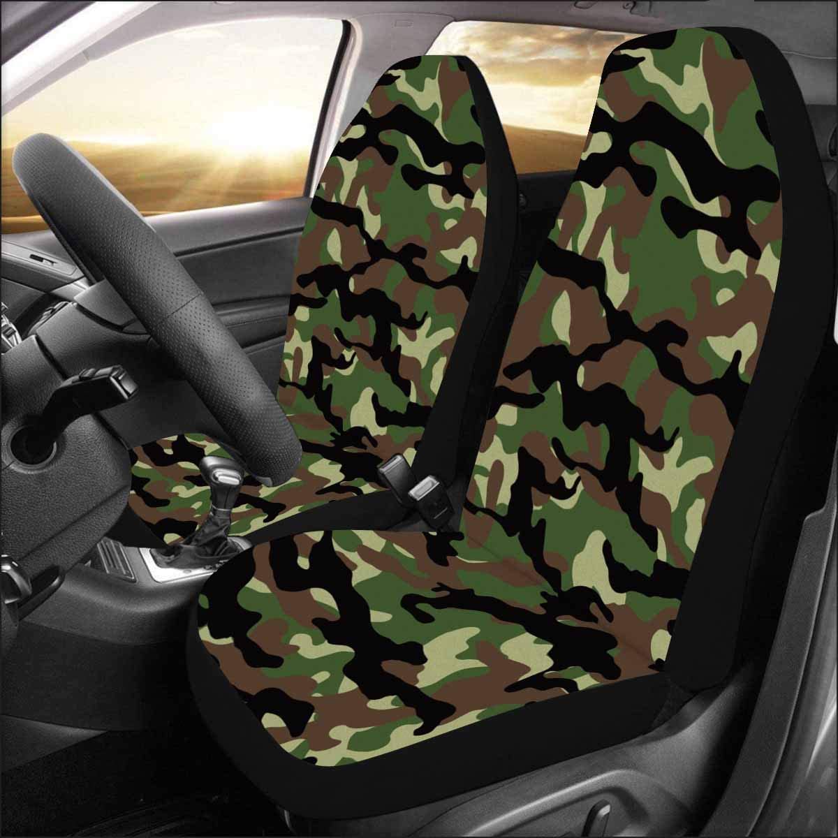 KXMDXA Set of 2 Car Seat Covers Fashionable Camouflage Millatry Camouflage Universal Auto Front Seats Protector Fits for Car，SUV Sedan，Truck