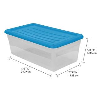 GRACIOUS LIVING 1.5 Gal. Clear Plastic Storage Bin Container and Lid (12-Pack) 12 x 93696-12C