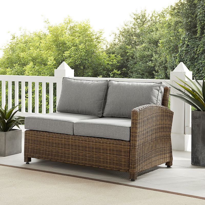 Crosley Bradenton Patio Wicker Sectional Right Side Loveseat Couch