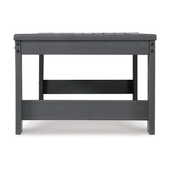 Wigo 48 Inch Outdoor Coffee Table，Slatted Top，Modern Style，Charcoal Gray