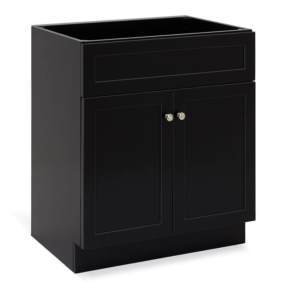 ARIEL Hamlet 30 in. W x 21.5 in. D x 34.5 in. H Bath Vanity Cabinet without Top in Black F030S-BC-BLK