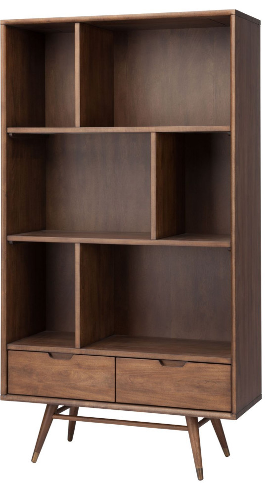 Nuevo Furniture Baas Bookcase Shelving in Brown   Midcentury   Bookcases   by Unlimited Furniture Group  Houzz