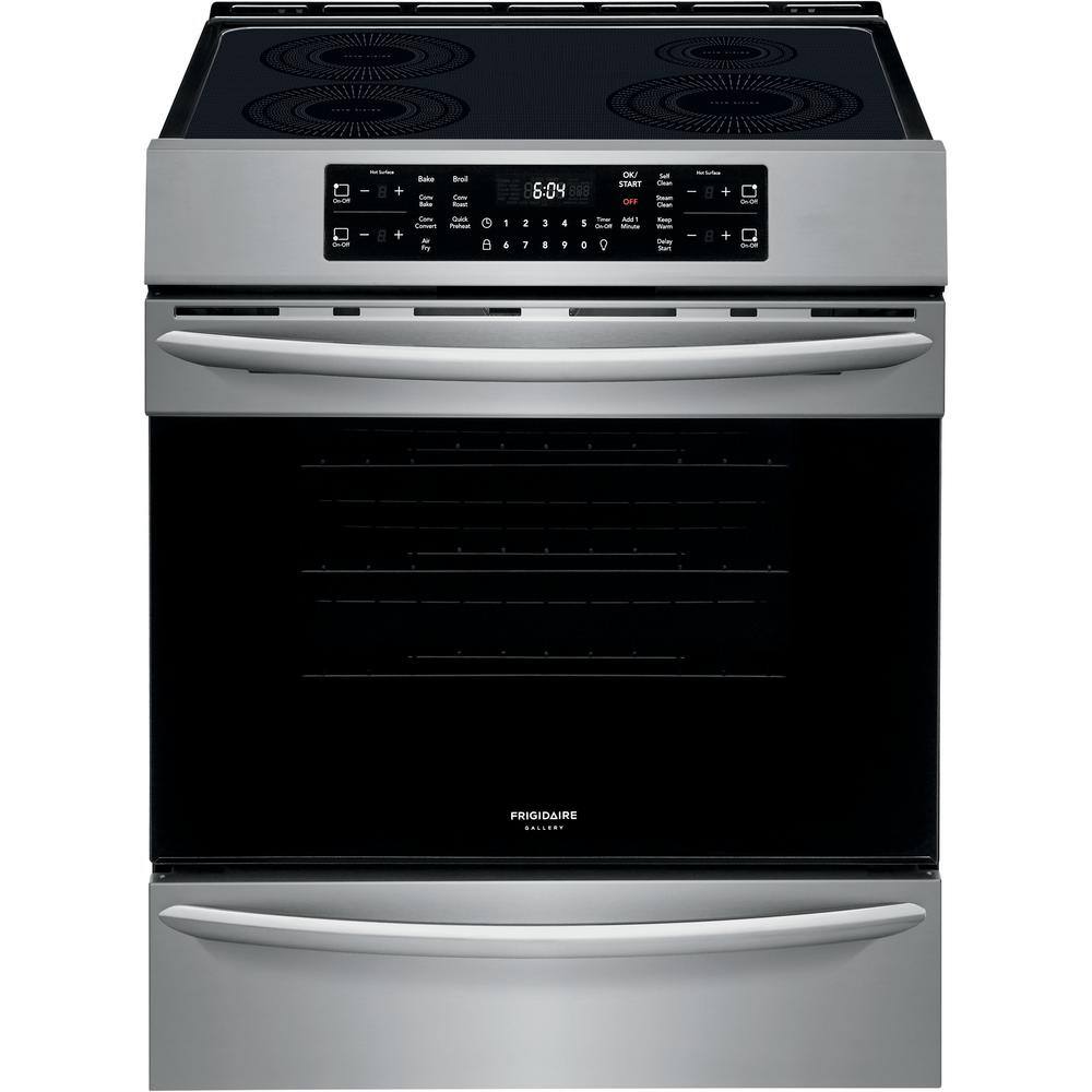 FRIGIDAIRE GALLERY 30 in. 4 Element Slide-In Induction Range in Stainless Steel with Convection and Air Fry FGIH3047VF