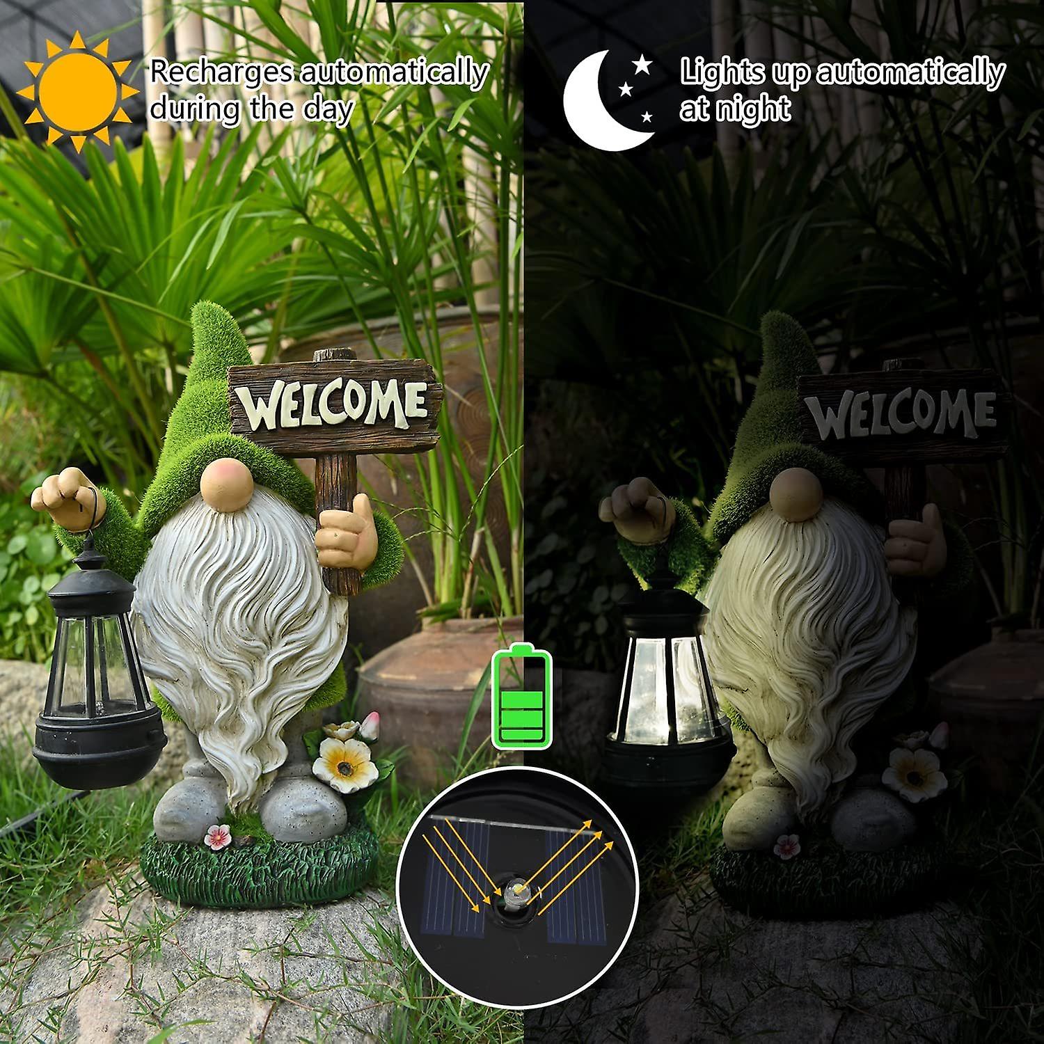 Gnomes Decorations For Yard With Solar Led Light， 14.2