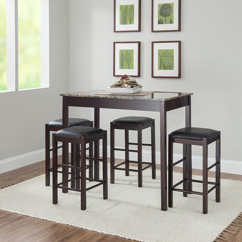 Linon Lancer Bar Table and Stool 5-piece Set