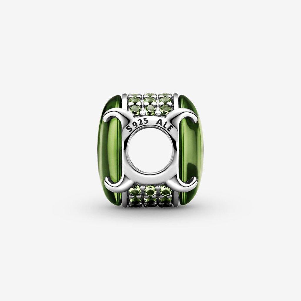 PANDORA  Green Oval Cabochon Charm