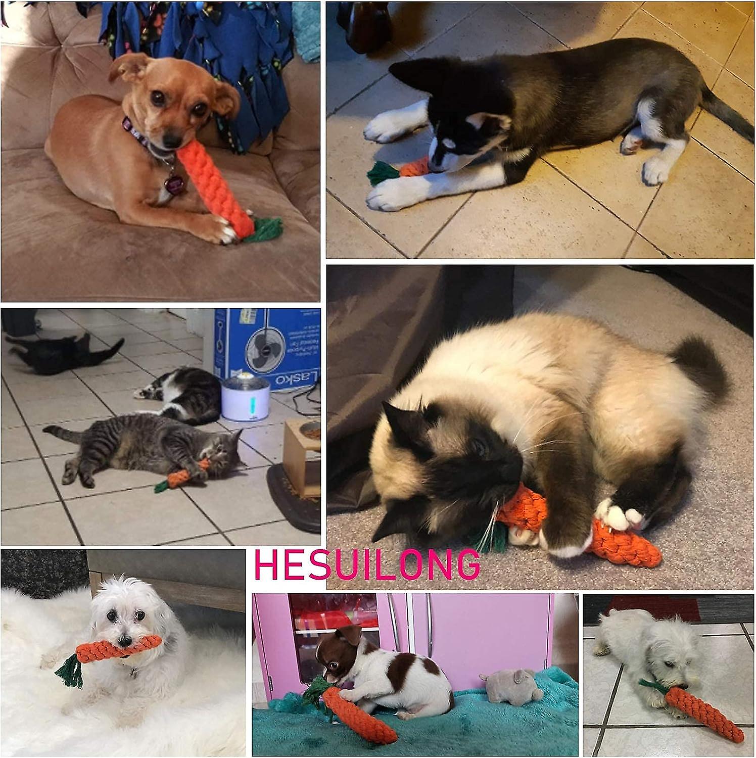 Pet Toys Carrots 3 Pcs Puppy Teething Chew Toys，dog Chew Toys Carrot Rope Toys，cat Chew Toys，safe Durable Braided Rabbit Carrot Toys Healthy Gift Carr