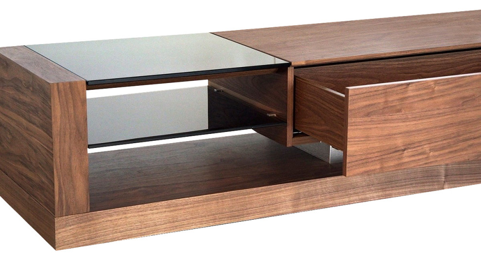 Sushi TV Stand  Modern Walnut Entertainment Center  Mid Century Media Storage   Transitional   Entertainment Centers And Tv Stands   by mod space furniture  Houzz