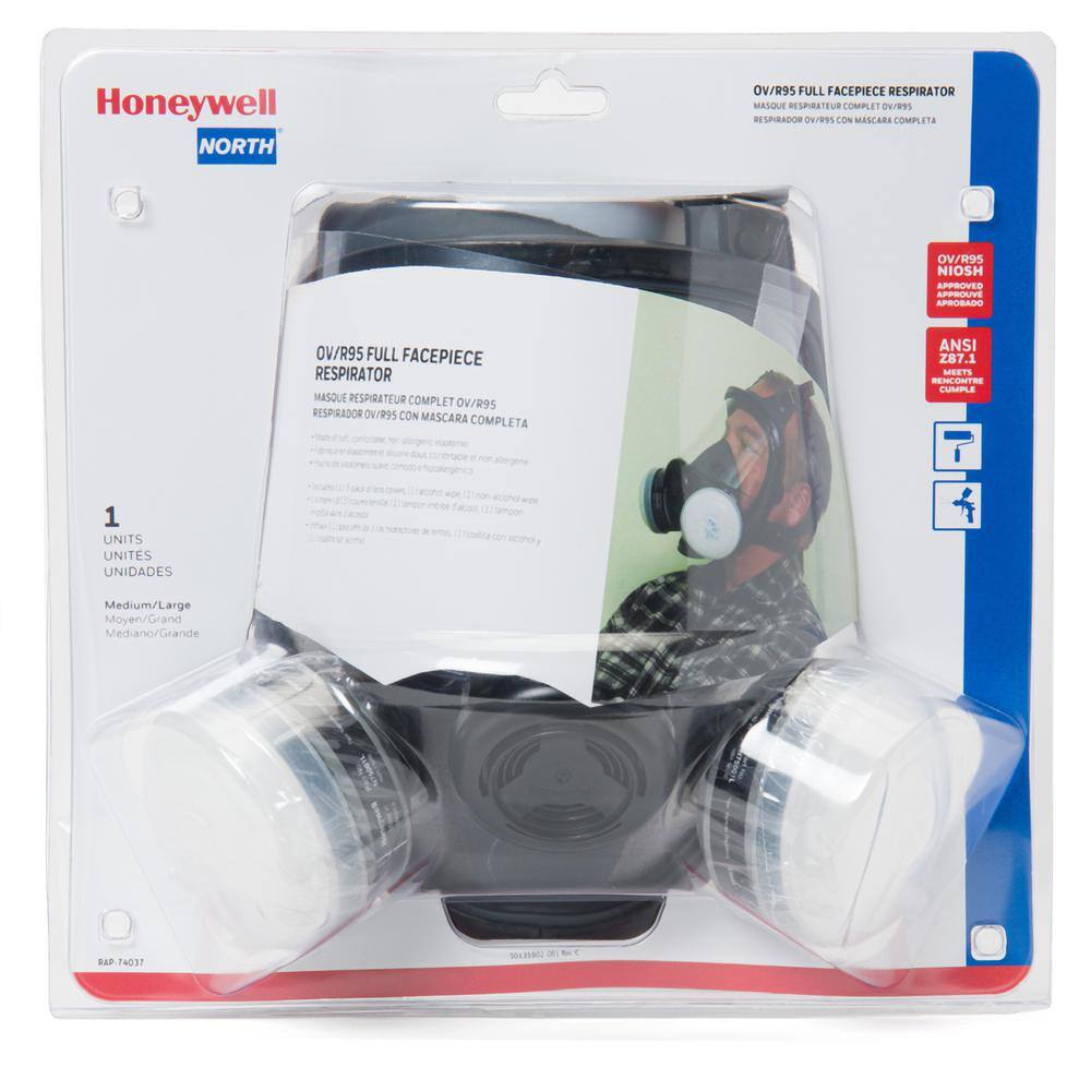 Honeywell RAP-74037 5400 Full Facepiece Respirator wOVR95 MediumLarge RAP-74037