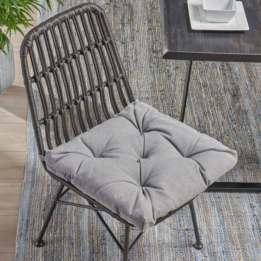 Noble House Baird Charcoal Tufted Chair Pad 68640