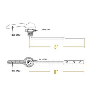 The Plumber's Choice Universal Replacement Toilet Tank Flush Lever Handle in Chrome HD3113N