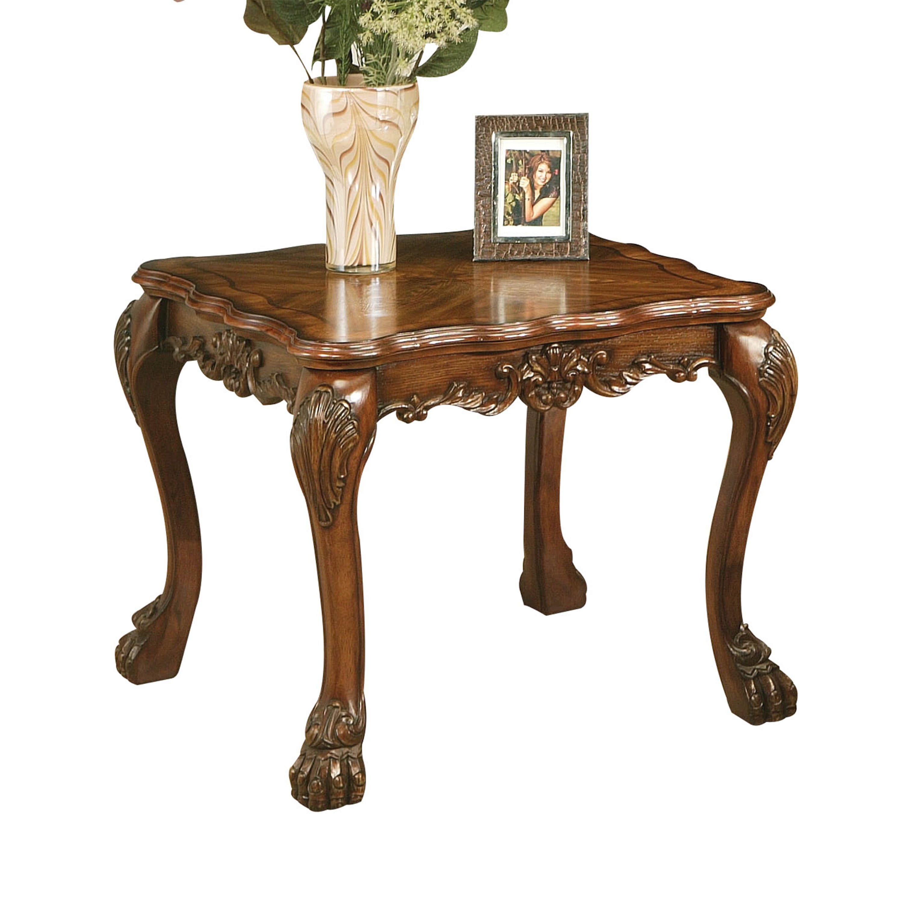 ACME Dresden End Table， Cherry Oak