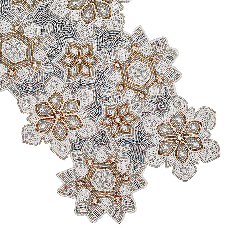 St. Nicholas Square? Beaded Snowflake Table Runner