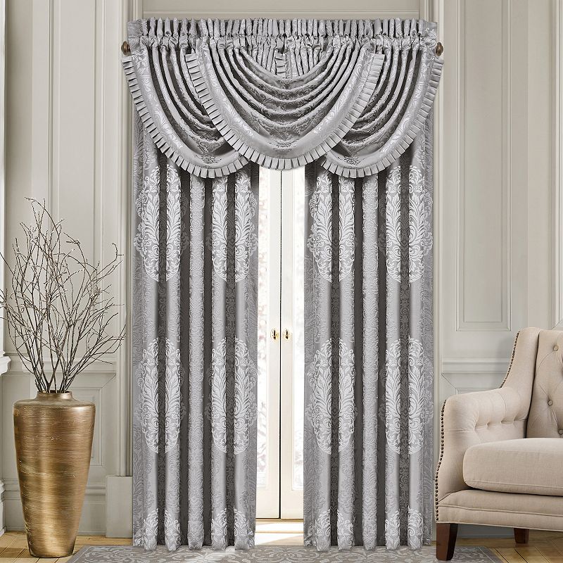 Five Queens Court Lambert Silver Set of 2 Window Curtain Panels