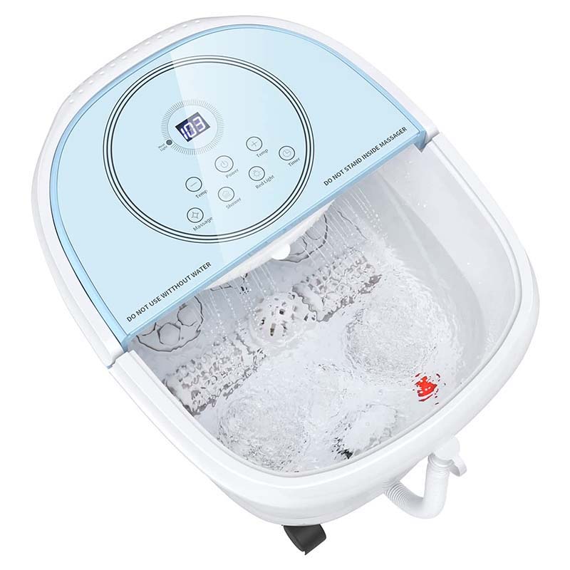 Foot Spa Bath Massager Pedicure Spa Tub with Heat, 2 Rollers, 4 Shiatsu Massagers, Temperature Control, Timer, 3-Angle Shower