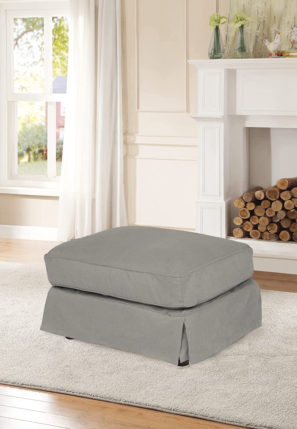 Sunset Trading Horizon Ottoman Slipcover Set Peyton Slate