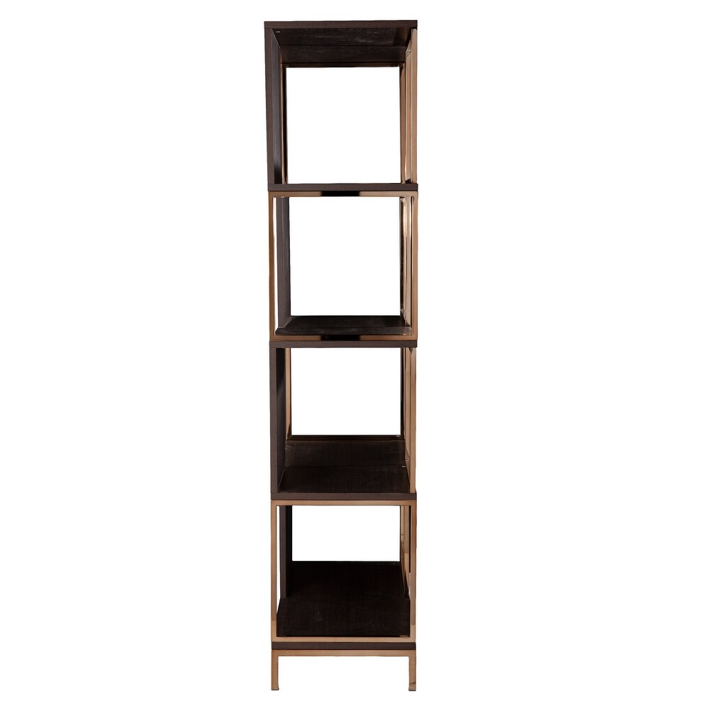 SEI Furniture Contemporary Brown Wood Etagere