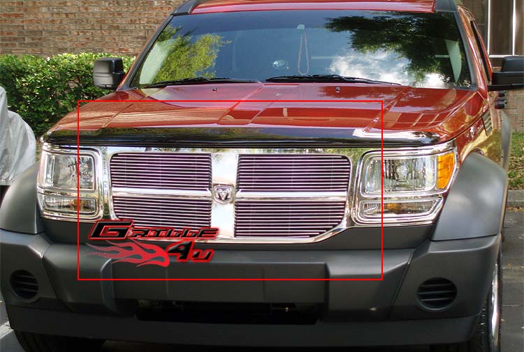 APS Compatible with Dodge Nitro 2007-2011 Main Upper Aluminum Chrome Horizontal Billet Grille Grill Insert D66473A