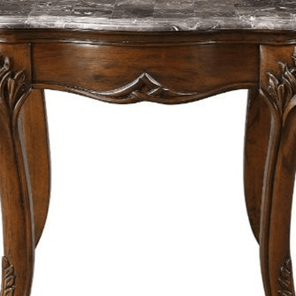 24 quotCherry And Brown Marble  Polyresin Rectangular End Table   Victorian   Side Tables And End Tables   by HomeRoots  Houzz