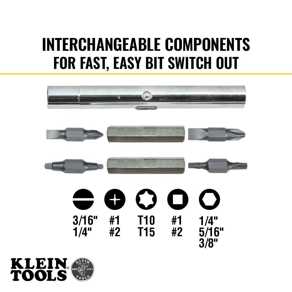 Klein Tools 11-in-1 Multi Bit Screwdriver  Nut Driver - Cushion Grip Handle 32500