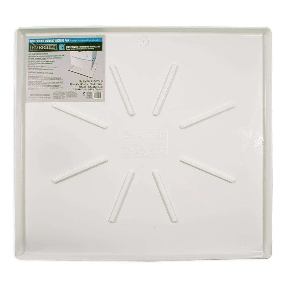 Everbilt 29 in. x 33 in. Low Profile Washing Machine Drain Pan in White 98244