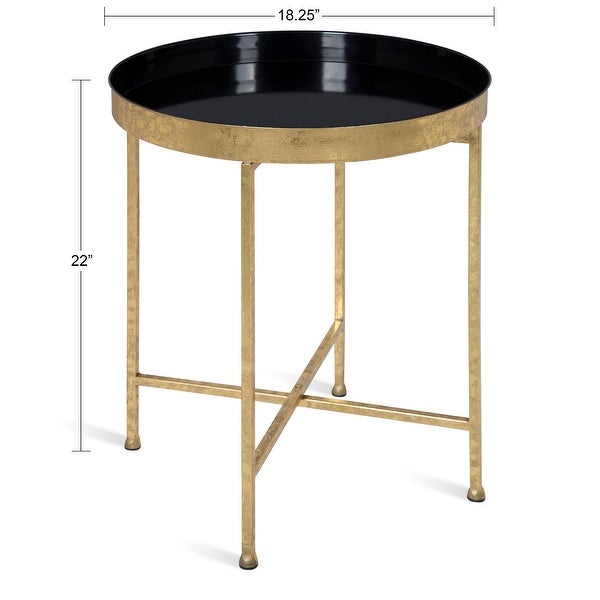 Kate and Laurel Celia Round Metal Side Table - 18.25x18.25x22