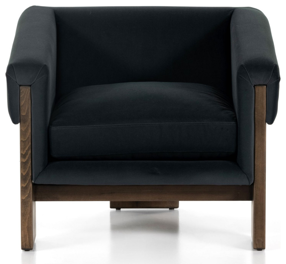 Cairo Modern Velvet Smoke Chair   Transitional   Armchairs And Accent Chairs   by Four Hands  Houzz