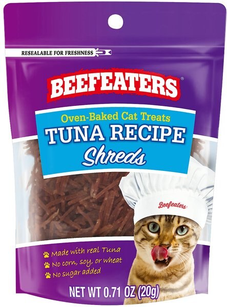 Beefeaters Tuna Shreds Dehydrated Cat Treat， 1.41-oz bag， case of 12