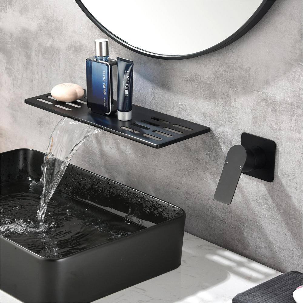 matrix decor Single Handle Wall Mounted Bathroom Faucet in Matte Black MD-2417B