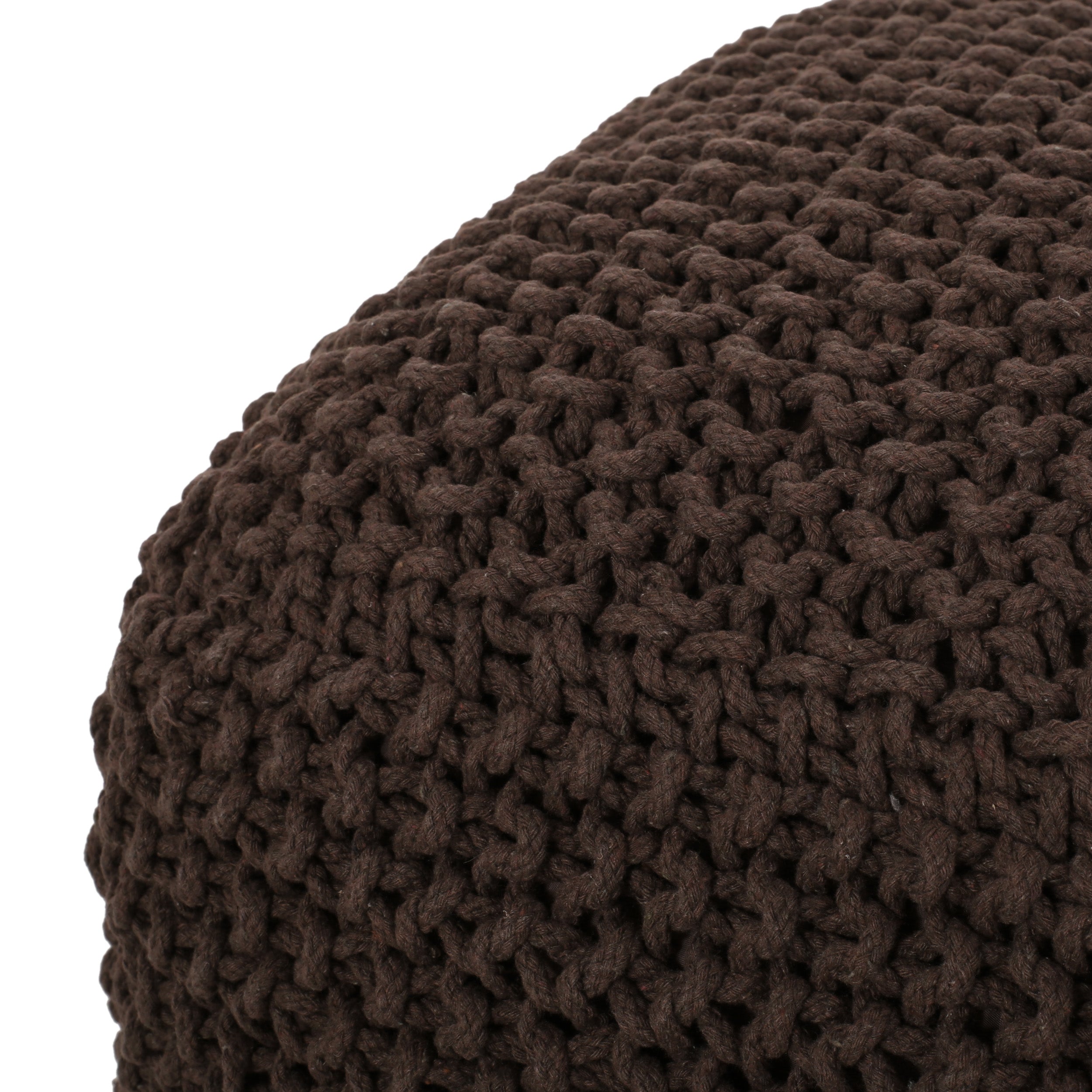 Teresa Modern Knitted Cotton Cube Pouf