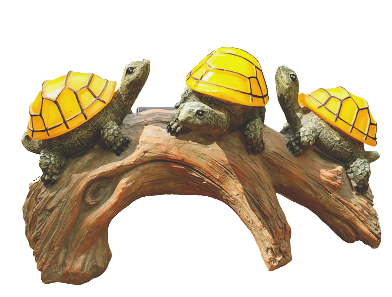 Solar Powered Turtles on Log Garden Decorations , Outdoor Accent Lighting LED Garden Light Decor