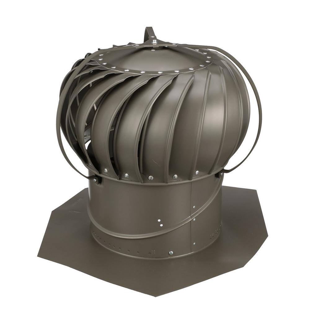 Air Vent 12 in. Weatherwood Aluminum Externally Braced Wind Roof Turbine TOB12SWW