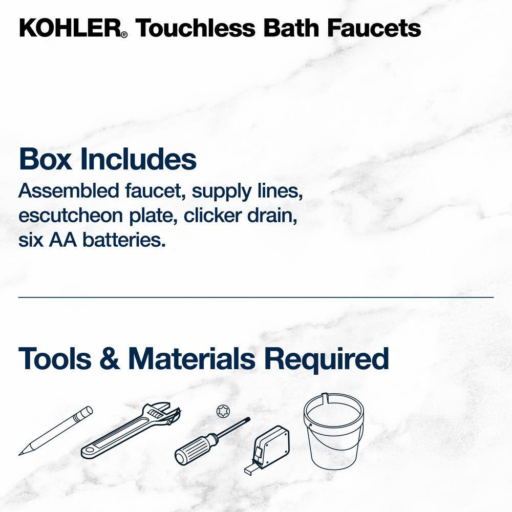 KOHLER Mistos Battery Powered Touchless Single Hole Bathroom Faucet in Matte Black K-R32930-4D-BL