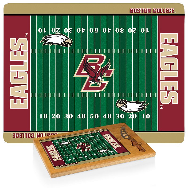 Picnic Time Boston College Eagles Icon Glass Top Cutting Board and Knife Set