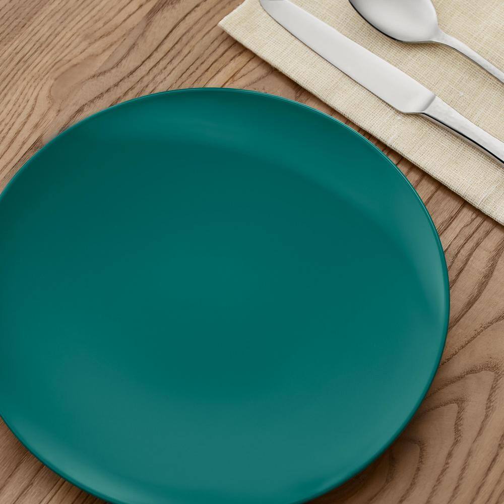 StyleWell Taryn Melamine Dinnerware Set in Gloss Malachite Green (Service for 4) AA21SETMAL