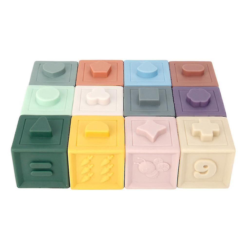 12pcs Matchable Block Toy Kids Blocks Toy Kids Early Educational Toy Bath Toy