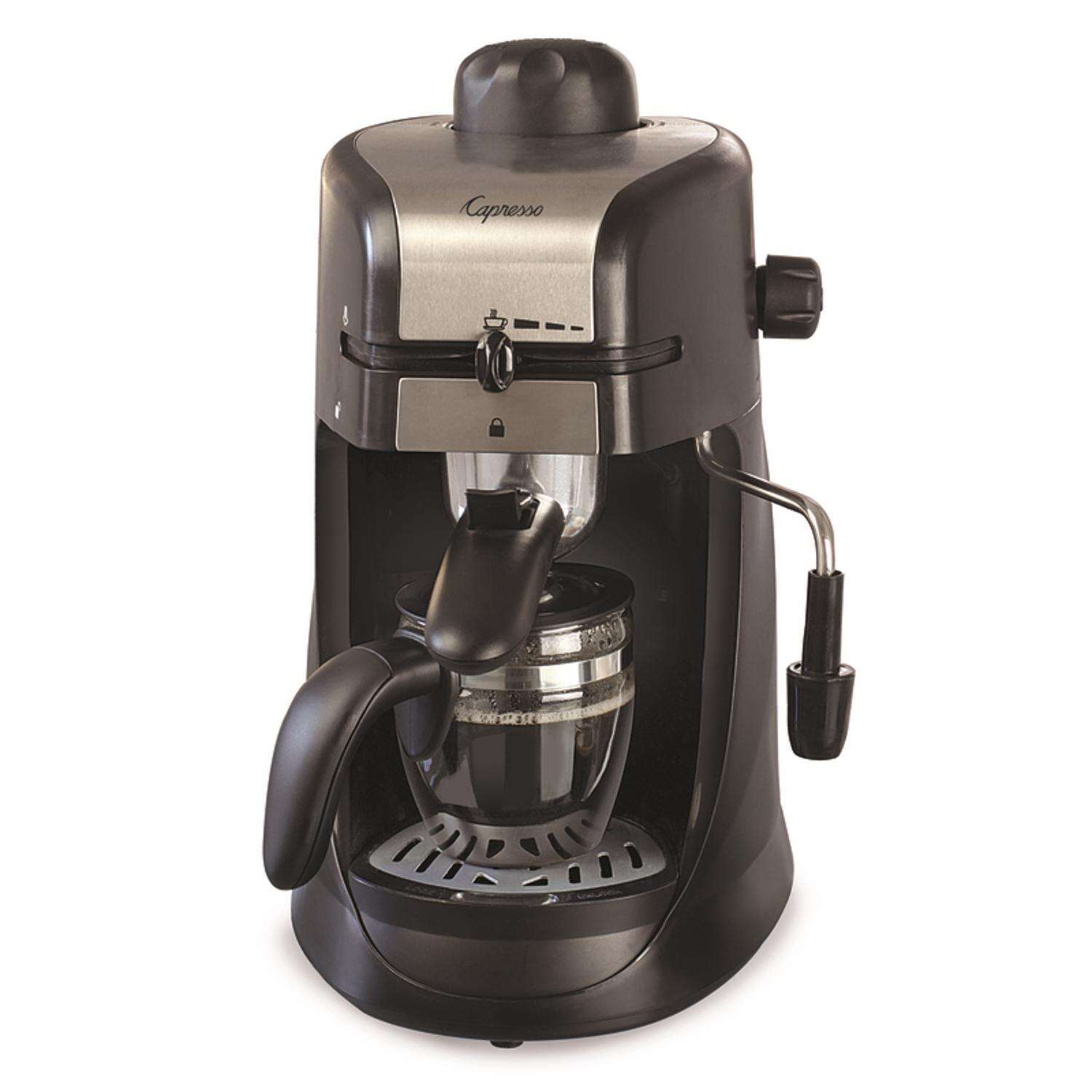 Capresso 4 cups Black/Silver Cappuccino/Espresso Maker