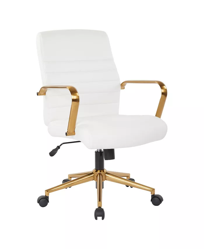 Office Star Mid-back Faux Leather Chair with Arms and Base