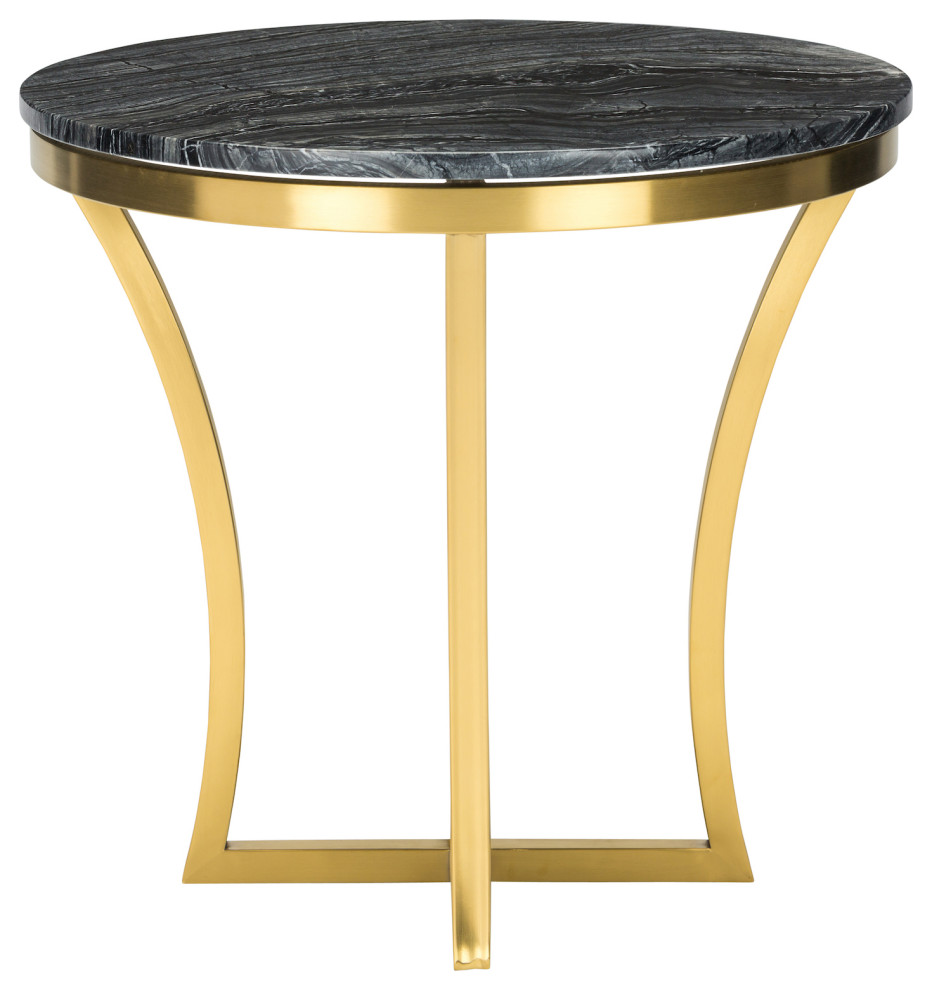 Black Wood Vein Table   Stone   Contemporary   Side Tables And End Tables   by Kolibri Decor  Houzz