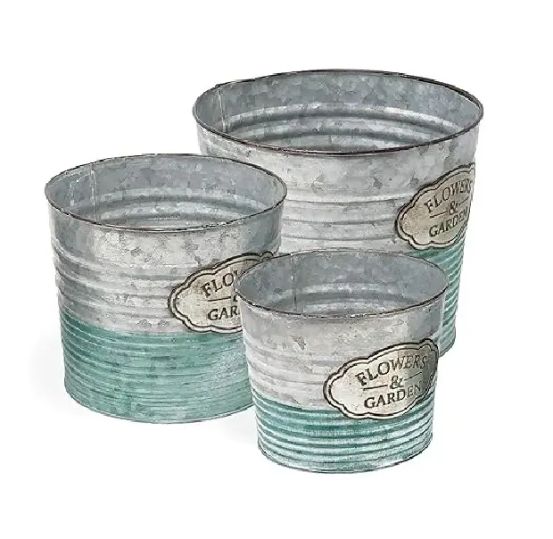 Galvanized Antique Metal  Purpose Planter For Home and Garden Use Luxury Modern Planter Bucket Manufacturer   Exporter