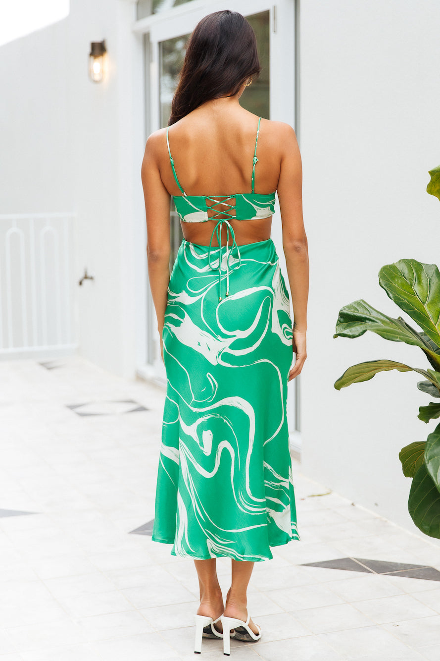 Still Think About You Midi Dress Green