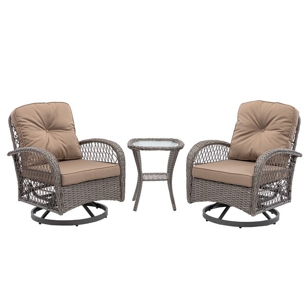 3pcs Outdoor Furniture Modern Wicker set - Overstock - 37795609